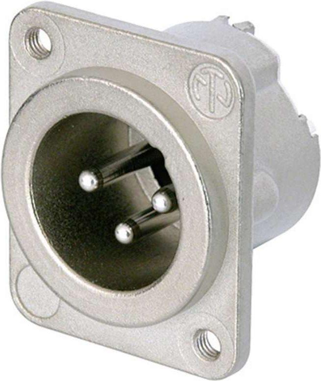 Connettore flangia del connettore XLR Neutrik, Numero polizoso dritto: 3 argento NC3MD-LX-M3 1 St. (NC3MD-LX-M3)