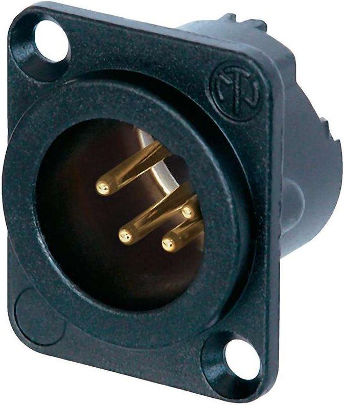 Connettore flangia del connettore XLR Neutrik, Numero polizoso dritto: 4 NC4MD-LX-B 1 Black (NC4MD-LX-B)