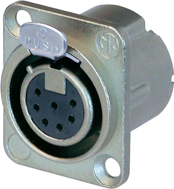Socket flangia del connettore Neutrik XLR, contatti Polarità dritta: 7 Silver NC7FD-LX 1 St. (NC7FD-LX)