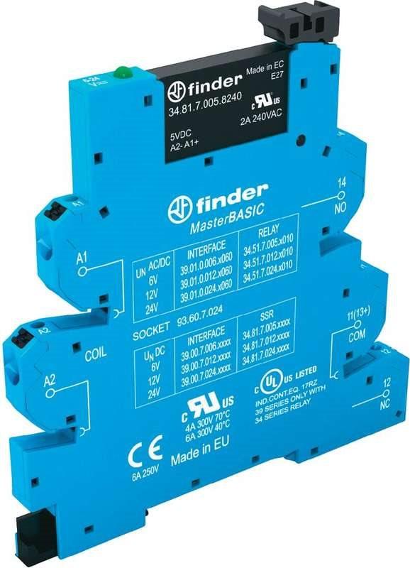 Relay di accoppiamento stretto MasterBasic Finder per Din Rail 39.00.7.012.9024 Tensione di commutazione 24 V/DC (39.00.7.012.9