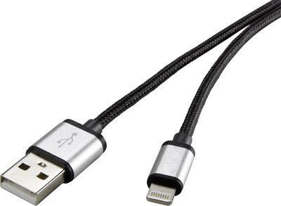 Connettore USB 2.0 USB 2.0 USB USB, Connettore Lightning Apple 50,00 cm Gesleeved grigio scuro RF-3969327 (RF-3969327)