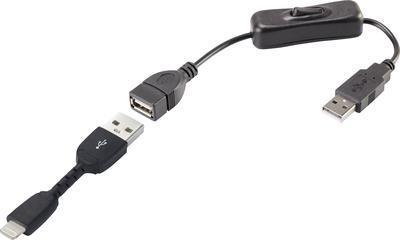 Renkforce Apple iPad/Cavo di connessione iPhone/iPod [1x USB 2.0 Connector A - 1x Plug Apple Lightning] 0,30 M nero (RF3346622)