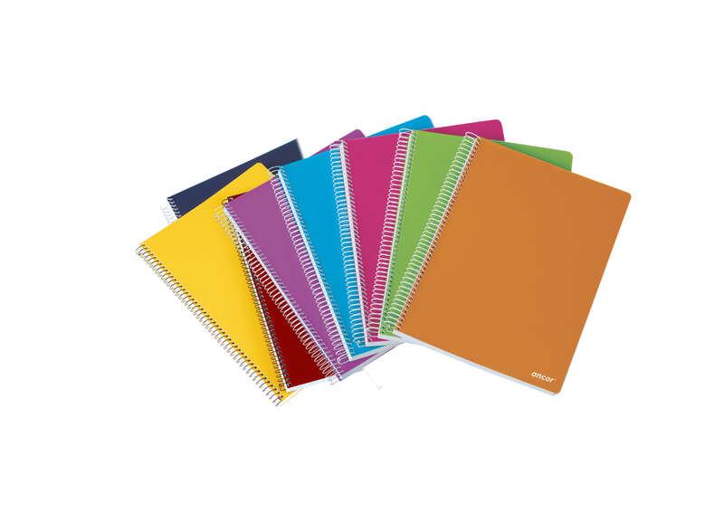 Quaderno a spirale Ancor Classic Stripes formato A5 quadrettato 4x4mm - 80 fogli da 90gr - copertina in plastica - colori assor