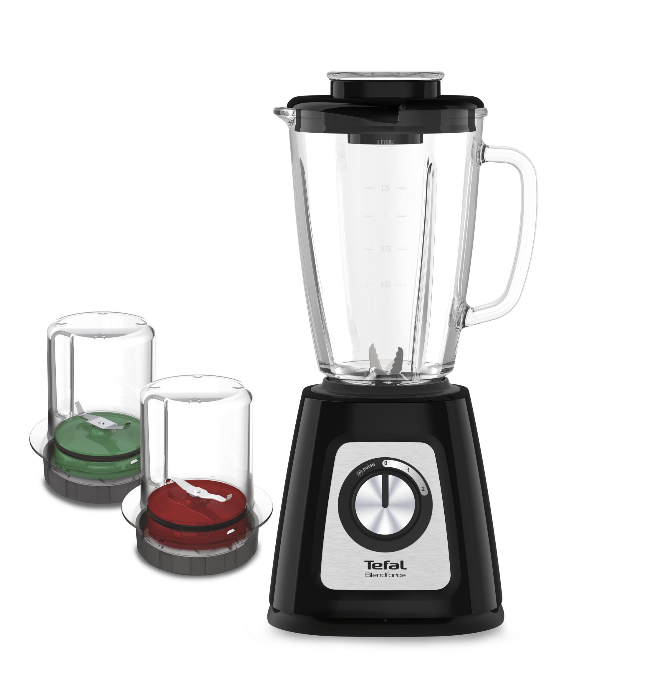 Tefal BlendForce II BL4388 frullatore 1,25 L Frullatore da tavolo 800 W Nero, Acciaio spazzolato