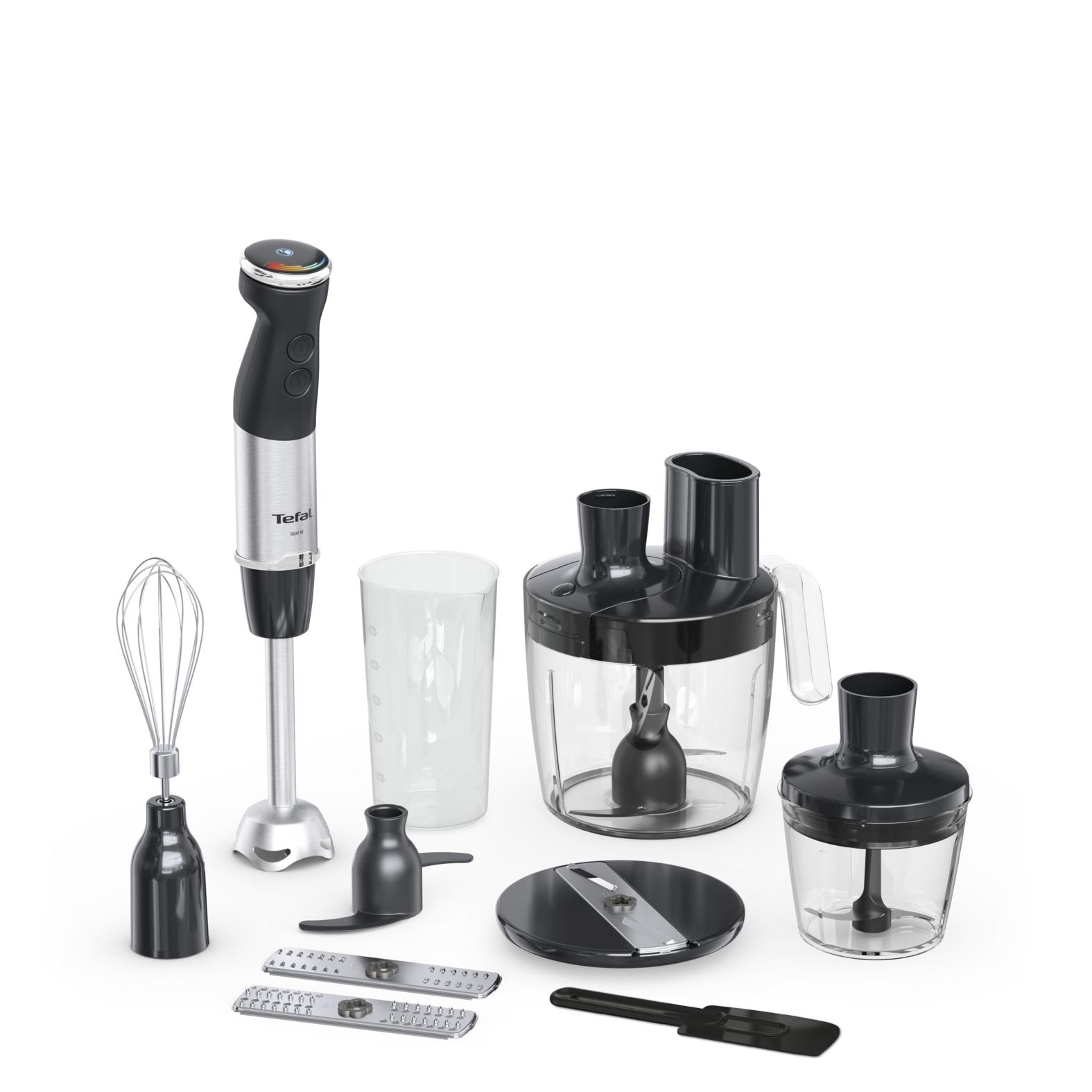 Tefal Quickchef+ HB67G830 frullatore 0,8 L Frullatore ad immersione 1000 W Nero, Acciaio inossidabile