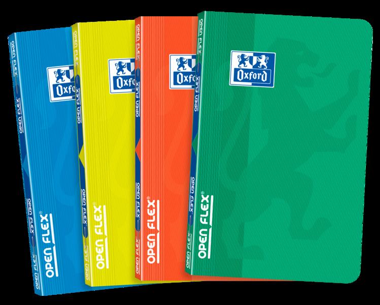 Quaderno pinzato Oxford School Classic Openflex 9x14 - Copertina in plastica robusta - 48 fogli di carta a quadretti 5x5 - Colo