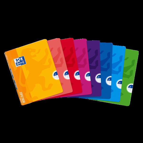 Quaderno pinzato Oxford School Openflex A5+ - Copertina in plastica robusta - Regola 3,5 con margine - 48 fogli - Colori assort