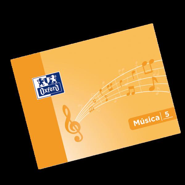 Oxford School Musica A5 orizzontale - Copertina morbida - Quaderno pinzato - 5 righi - Spaziatura 4 mm - 10 fogli - Copertina a
