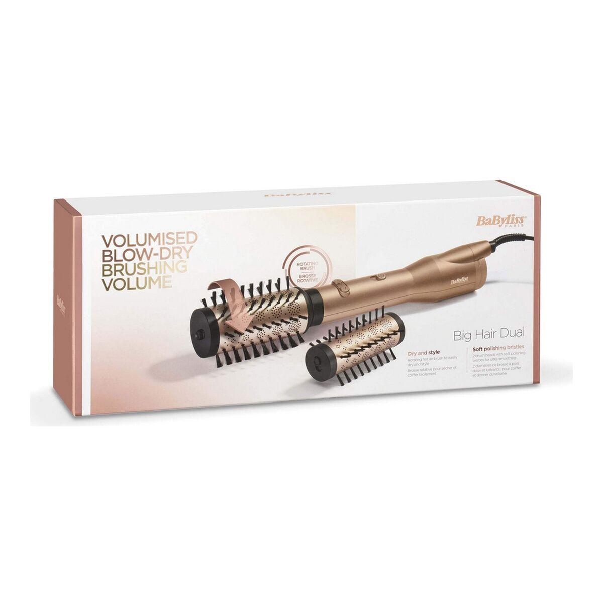 Babyliss AS952E Spazzola ad aria calda rotante doppia per capelli grandi Champagne