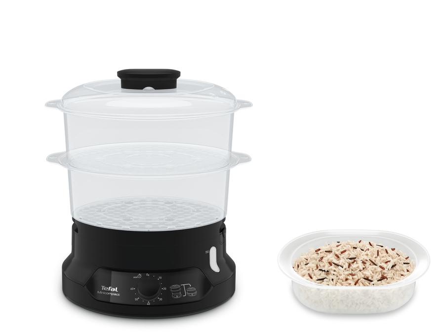 Tefal Minicompact VC139810 pentola a vapore 2 cestello/i Libera installazione 800 W Nero