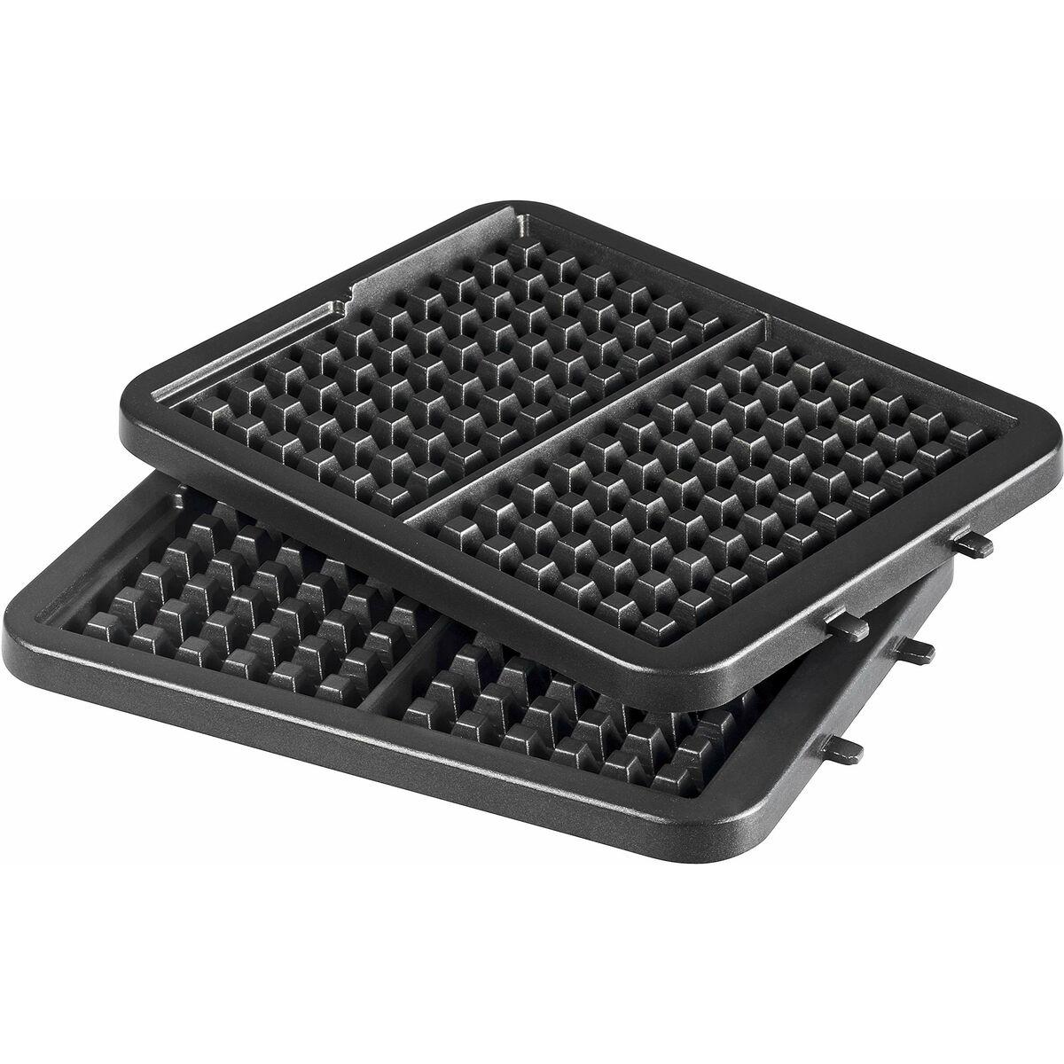 Tefal WM756D piastra per waffle 2 waffle 1200 W Nero, Acciaio inox (Tefal WM756D vaffeljern 2 vaffel/vafle)