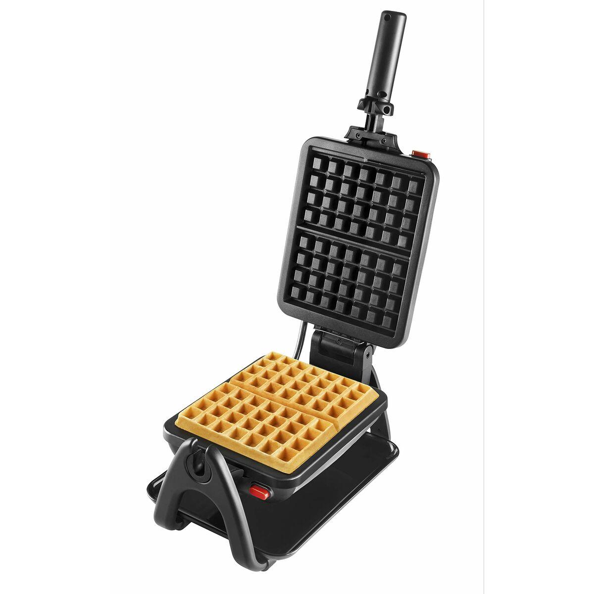 Tefal WM756D piastra per waffle 2 waffle 1200 W Nero, Acciaio inox (Tefal WM756D vaffeljern 2 vaffel/vafle)