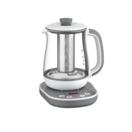 Tefal BJ551B10 teiera in vetro per la preparazione del tè 1,5 L 1430 W Grigio, Bianco