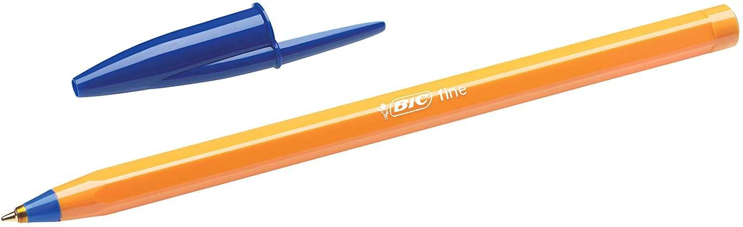 Penna a sfera fine Bic Orange Orange Originale - Punta tonda di 0.8 mm - tratto da 0.30 mm - base olio con corpo arancione - co