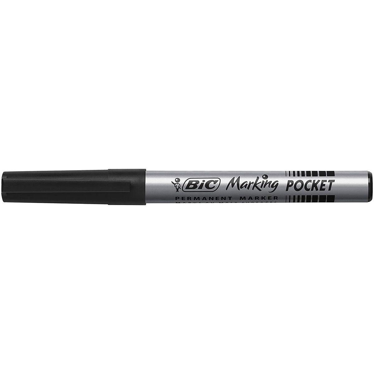 Marcatore permanente Bic Marking Pocket 1445 Nero (12 Unità )