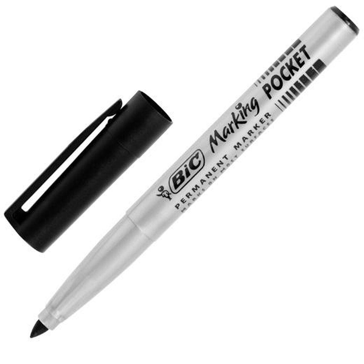 Marcatore permanente Bic Marking Pocket 1445 Nero (12 Unità )