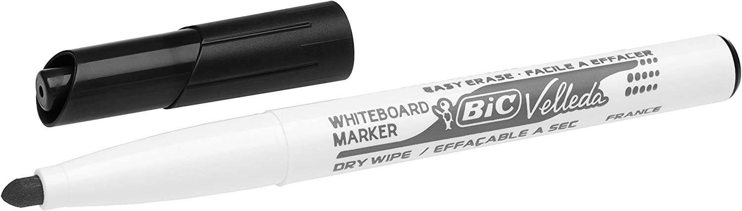 BIC Velleda 1741 evidenziatore 12 pz Tipo di punta Nero (Bic Velleda 1741 Whiteboard Marker Bullet Tip 1.4mm Line Black Pack 12