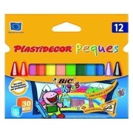 Bic Kids Plastidecor Glat Scatola da 12 pennarelli a cera triangolari - Ideale per le foto dei bambini - Texture morbida - Non