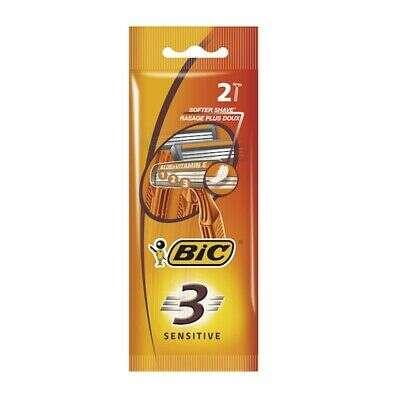 BIC Sensibile 3 Pacchetto di 2 affari affettibili usa e getta - Striscia lubrificante con aloe vera