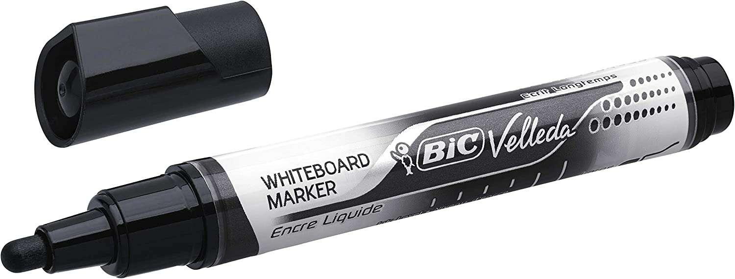 Pennarello per lavagna bianca Bic Velleda a liquid inchiostro - Punta media - Tratto 2.3 mm - Inchiostro liquido a base alcolic