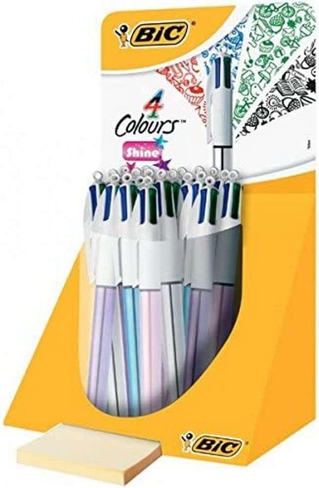 BIC 4 Colurs Shine Expositor di 20 boligrafi a sfera retrattile - Punt medio da 1,0 mm