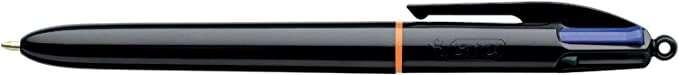 Penna a sfera retrattile Bic 4 Colors Pro - Punta da 1 mm - Corsa da 04 mm - Inchiostro a base di olio - Corpo nero - 4 colori