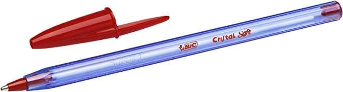 Penna Sfera Bic Cristal Morbid - Punta Media 1.2 mm - Tratto 0.45 mm - Scrittura Fluida - Colore Rosso