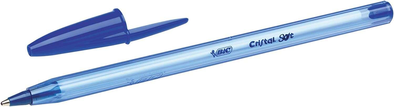 BIC Cristal Soft Blu Penna a sfera Medio 50 pz (Bic Cristal Soft Ballpoint Pen 1.2mm Tip 0.35mm Line Blue Pack 50 - 951434)
