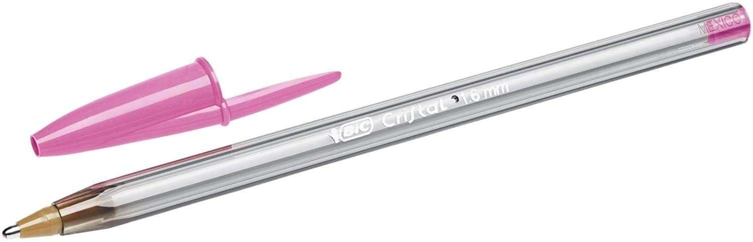 BIC Cristal Fun Rosa Penna a sfera 20 pz (Bic Cristal Fun Ballpoint Pen 1.6mm Tip 0.42mm Line Pink Pack 20 - 929056)