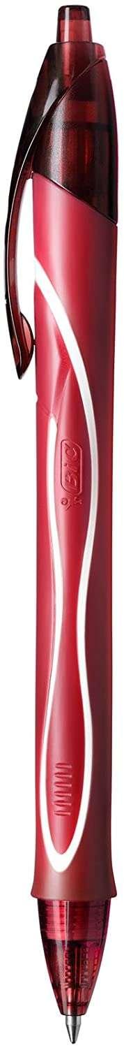 BIC Gel-ocity Quick Dry Rosso Penna a sfera retrattile a clip media 12 pezzi (Bic Gel-ocity Quick Dry Gel Retractable Roller Pe