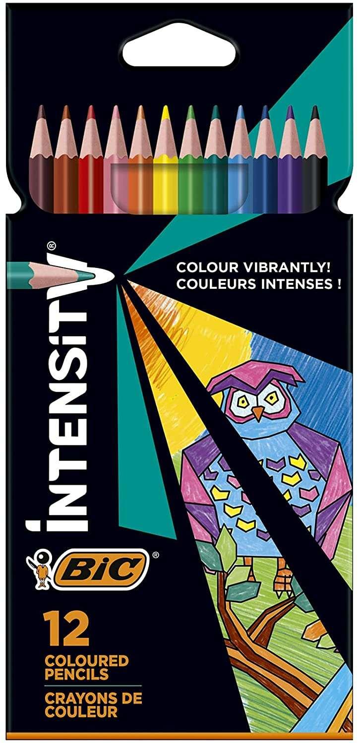 Bic Color Up Scatola di intensit di 12 matite triangolari di colori assortiti - Prodotti in resina - Mina ultraresistente di 3