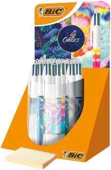 BIC 4 Colori Decor Espositore di 30 bowling a sfera retrattile - 1,0 mm punta media - inchiostro a base di olio - 4 colori