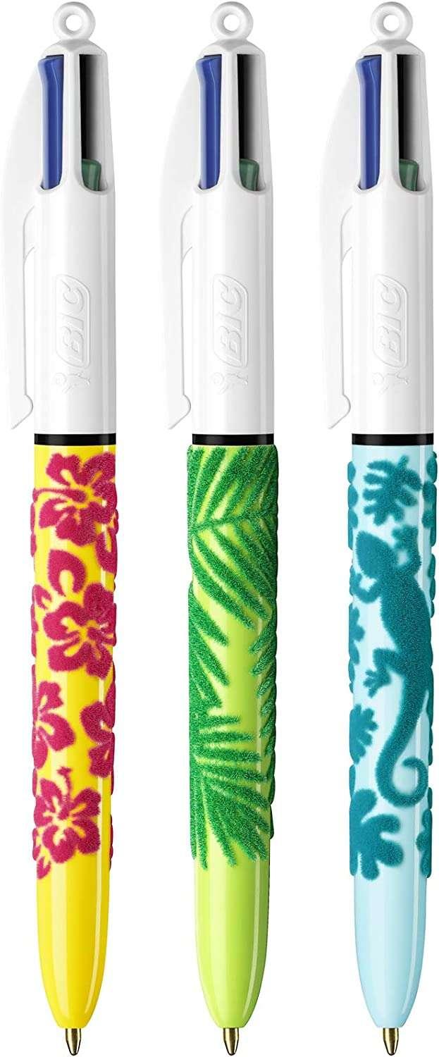 Espositore Bic Velours in 4 colori da 30 penne a sfera retrattile - Punta media 1,0 mm - Inchiostro a base di olio - Design Jun