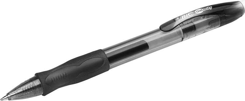 Penna a inchiostro gel retrattile originale Bic Gel-ocity - Punta media da 07 mm - Ricaricabile - Impugnatura in gomma - Clip i