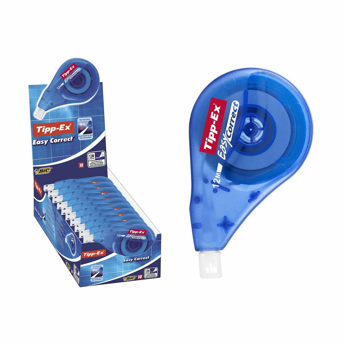 BIC Tipp ex easy Correct nastro di correzione 12 m Blu 1 pz (Tipp-Ex EasyCorrect Correction Tape Roller 4.2mmx12m White Pack 10