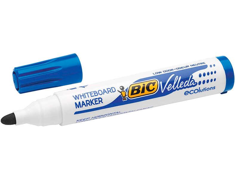 Pennarelli per lavagna Bic Velleda 1701 ECOlutions - Punta Tonda - Manico 1.5 mm - Inchiostro a Base Alcool - Ecologici - Cance