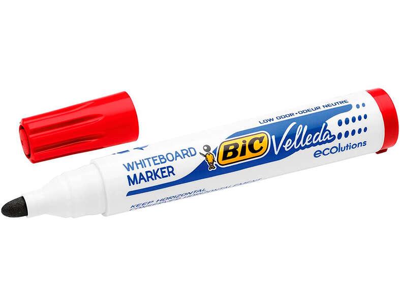 Pennarelli per lavagna Bic Velleda 1701 ECOlutions - Punta Rotonda - Tratto da 1.5 mm - Inchiostro a base di alcool - Ecologici