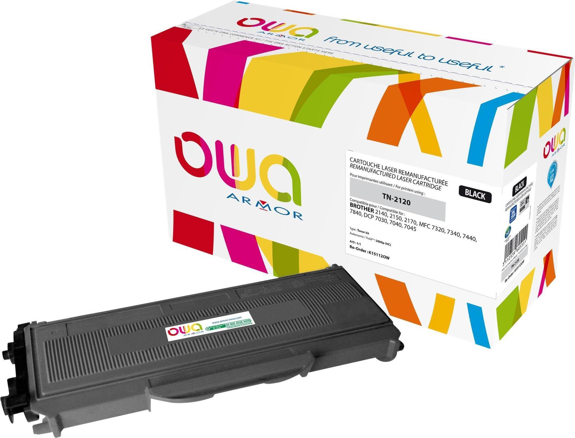 Toner OWA compatibile con il Brother TN-2110, TN-2120 Schwarz (2.600 p.)