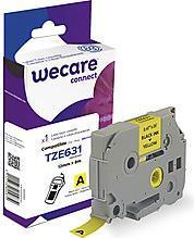 Lettera di Wecare compatibile con il Brother Tze-631 Nero su giallo