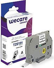 Lettera di wecare compatibile con il Brother tze-131 nero su trasparente