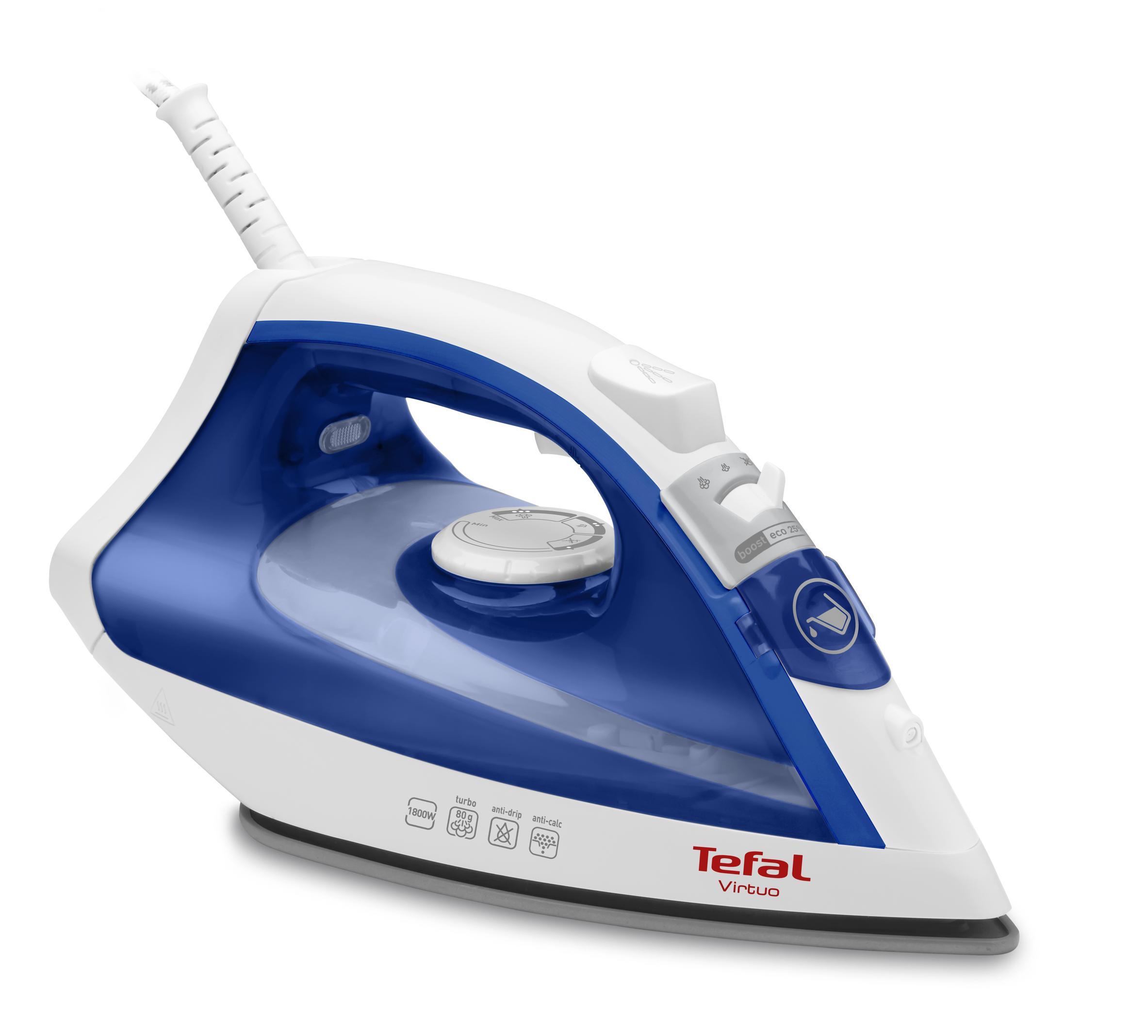 Tefal Virtuo FV1711 ferro da stiro Ferro a vapore Durilium 1800 W Viola, Bianco