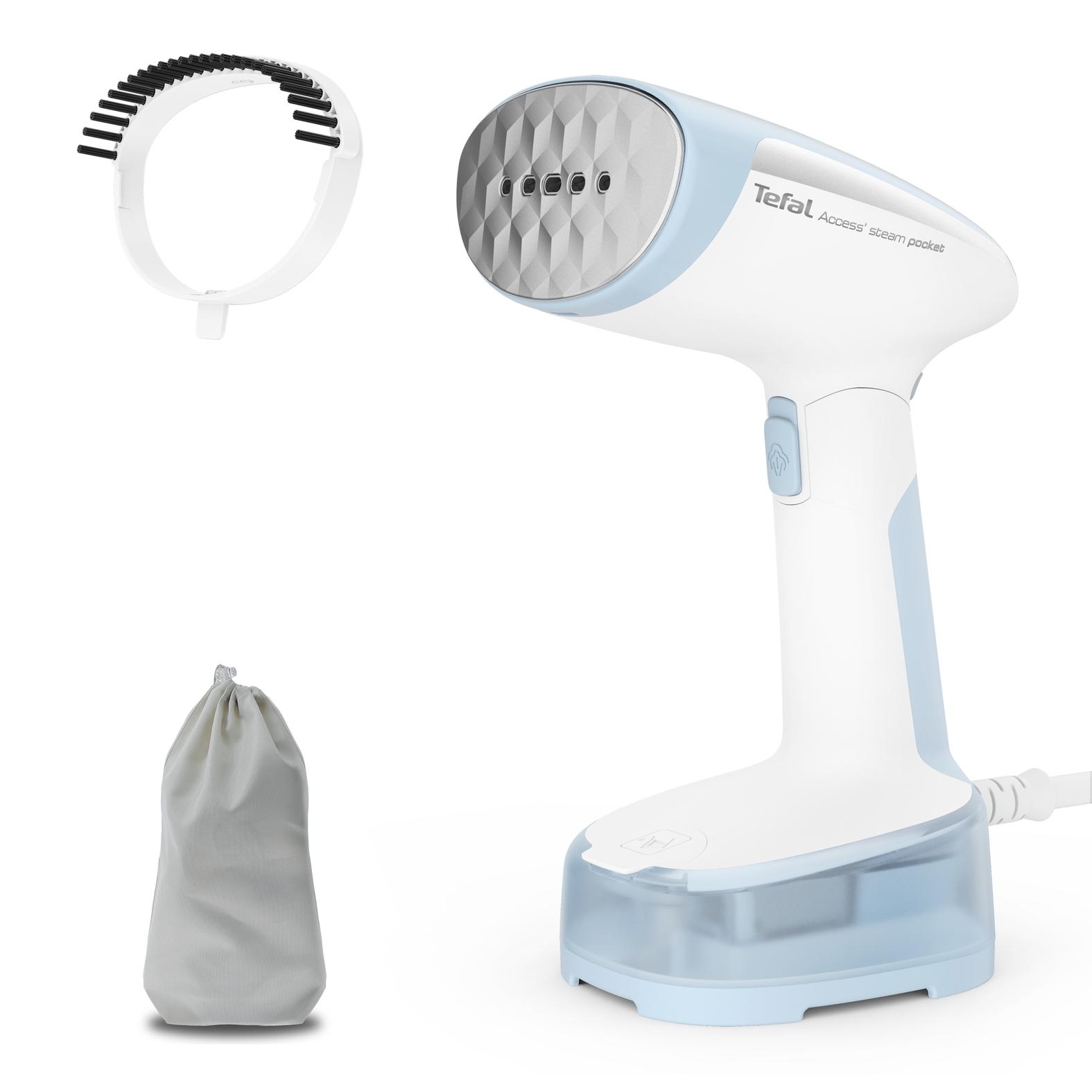 Tefal Access Steam Pocket DT3041 Vapore per indumenti portatile 1300 W Blu, Bianco