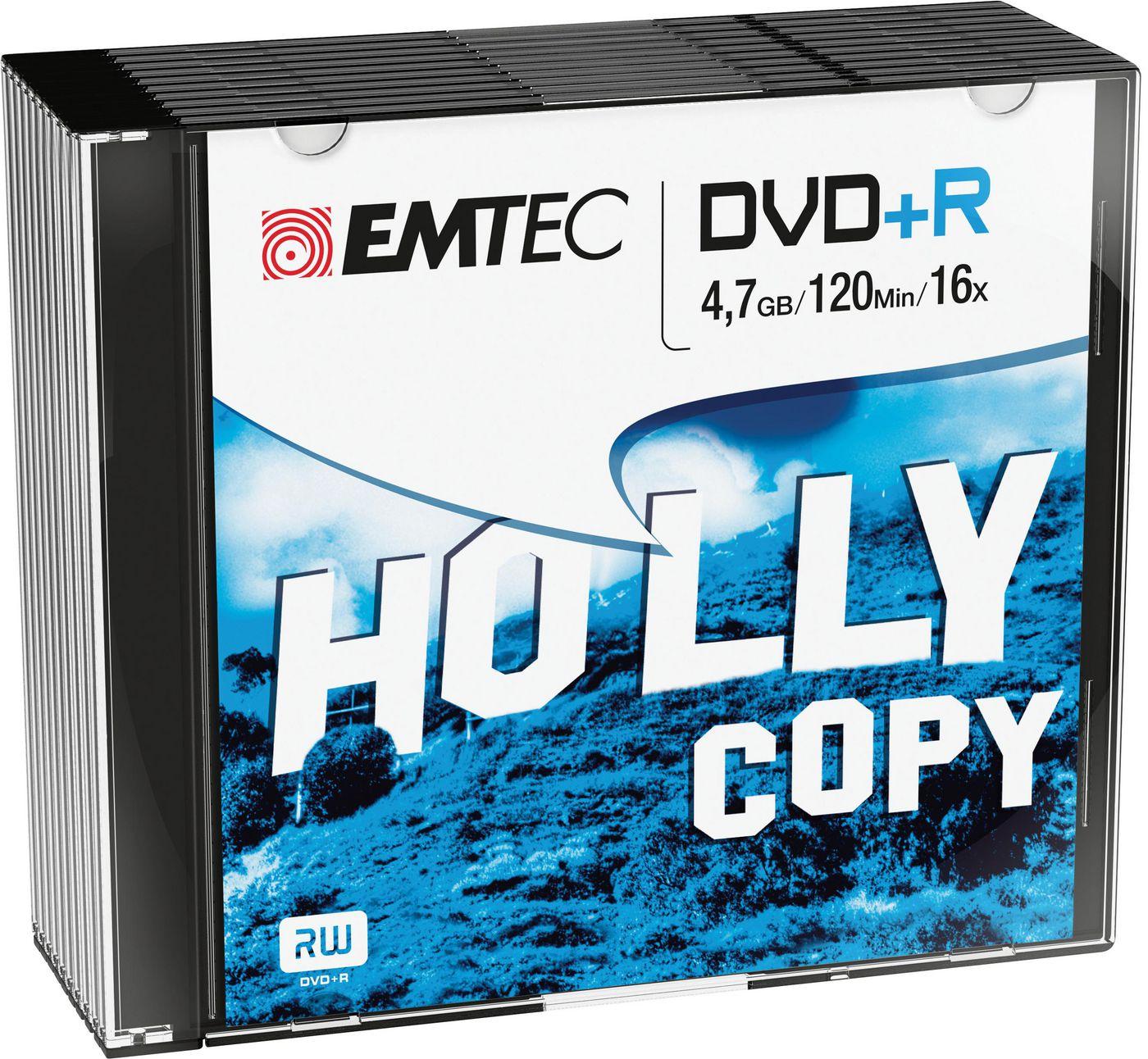 Emtec ECOVPR471016SL DVD vergine 4,7 GB DVD+R 10 pz (Emtec DVD+R 4.7GB 10pcs 16x Slim Clas)