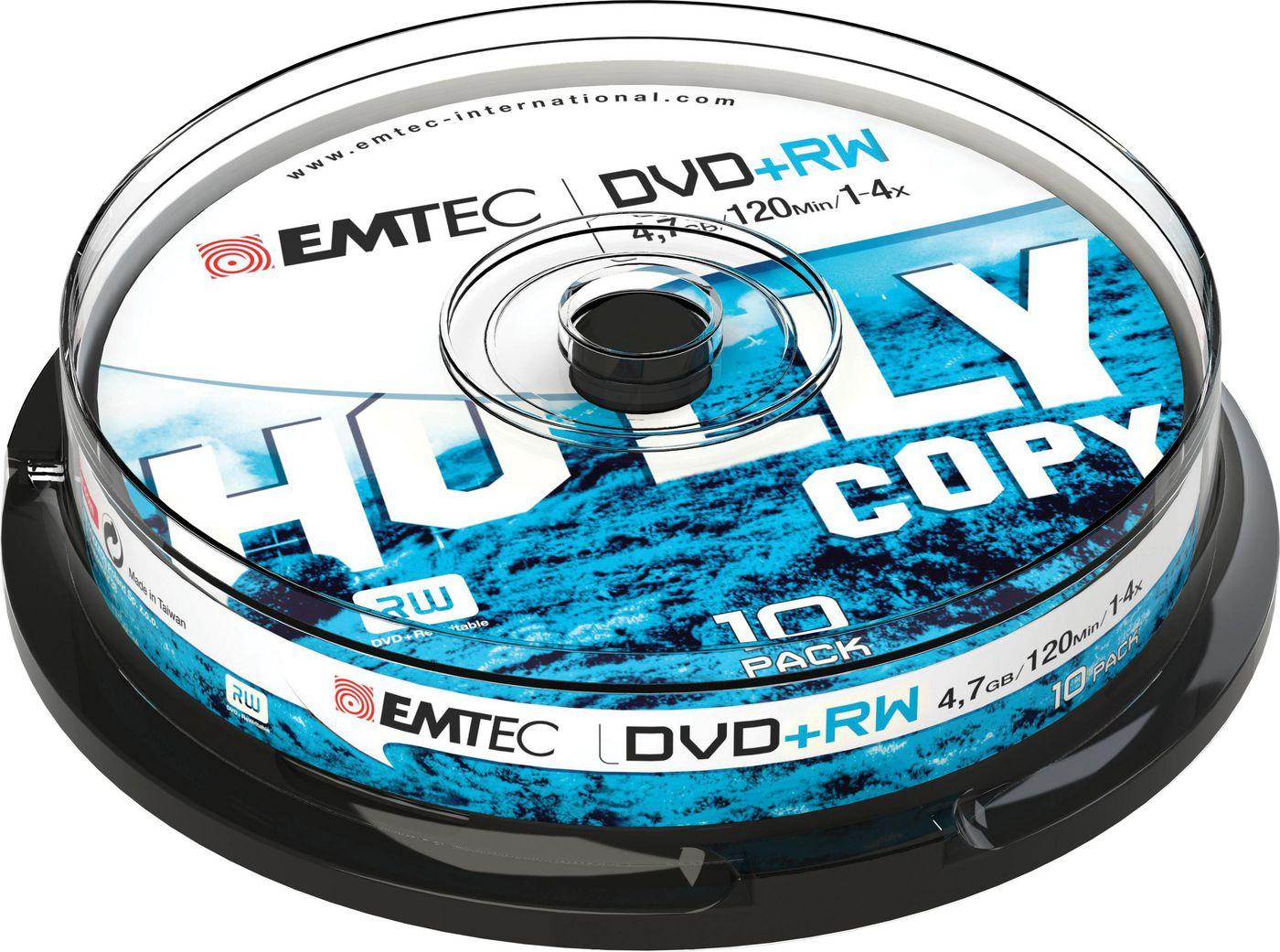 Emtec ECOVPRW47104CB DVD vergine 4,7 GB DVD+RW 10 pezzo[i] (Emtec DVD-RW 4.7GB 10pcs 4x Cake Clas)