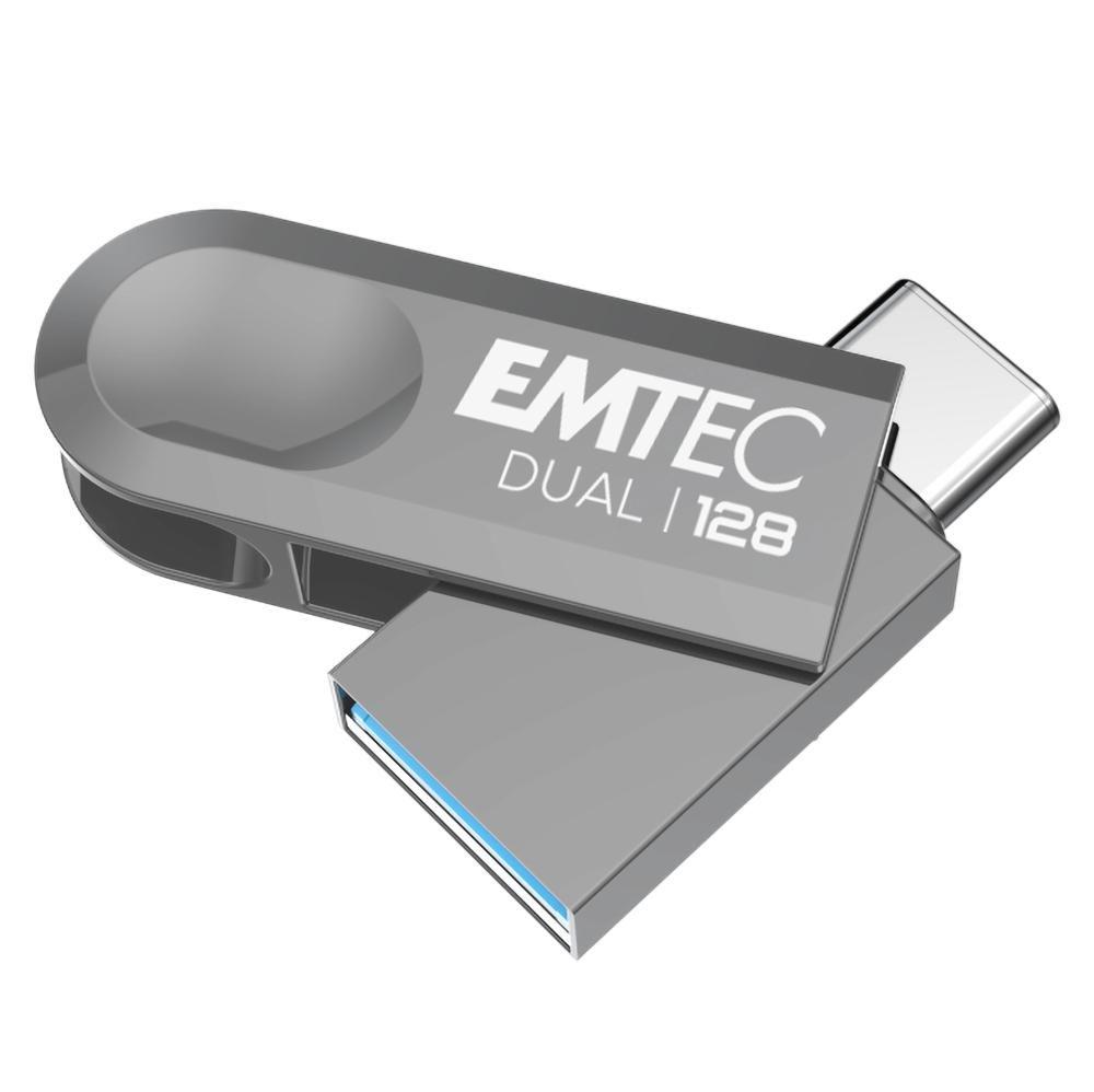 Emtec D280 Dual unitÃ  flash USB 128 GB USB Type-A / USB Type-C 3.2 Gen 1 [3.1 Gen 1] Argento (Emtec D280 Dual USB-n?gle 128