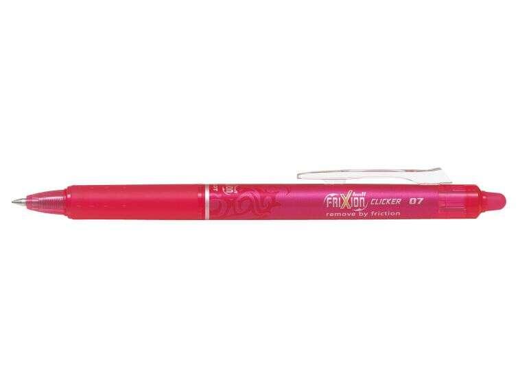Penna pilota gel retrattile Frixion Click - punta a sfera tonda 07 mm - corsa 04 mm - impugnatura ergonomica - colore rosa