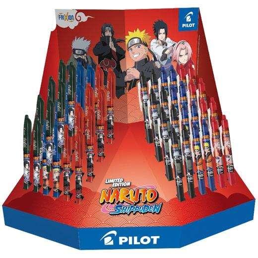 Pilot Naruto Display da 24 penne Clicker Frixion + 24 penne a sfera Frixion - Cancellabili - Ricaricabili - Colori assortiti