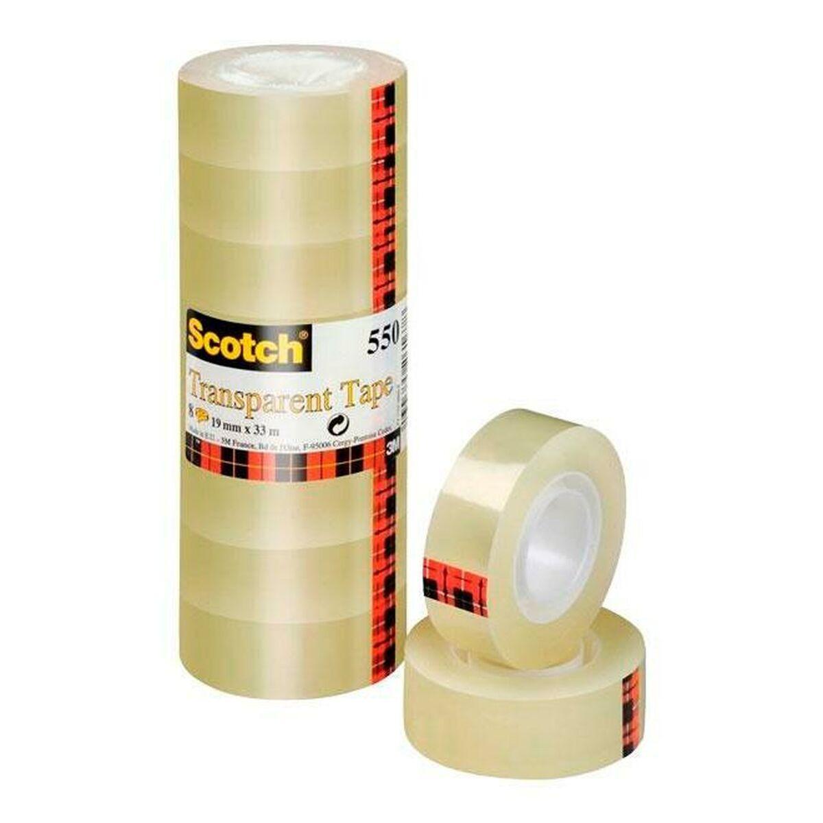 Nastro adesivo Scotch 550 19 mm x 33 m trasparente torre da 8 rotoli 550-1933