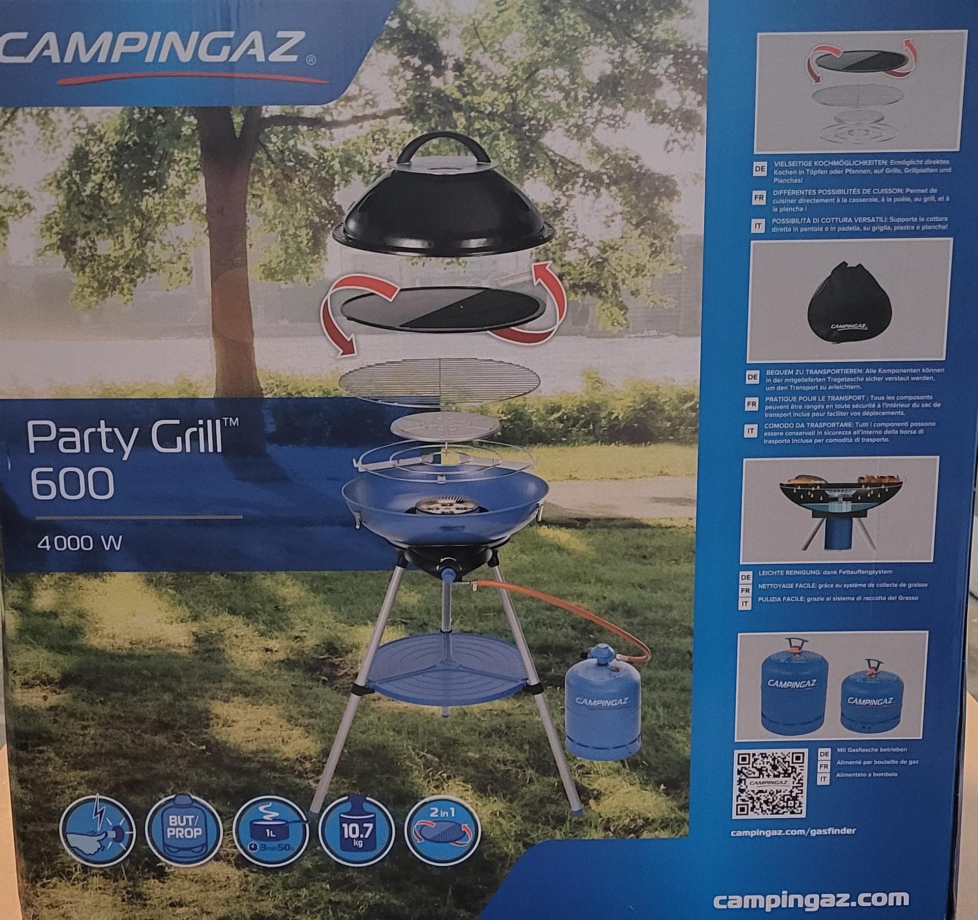 Fornello a gas Party Grill 600 R nero blu 50 mBar