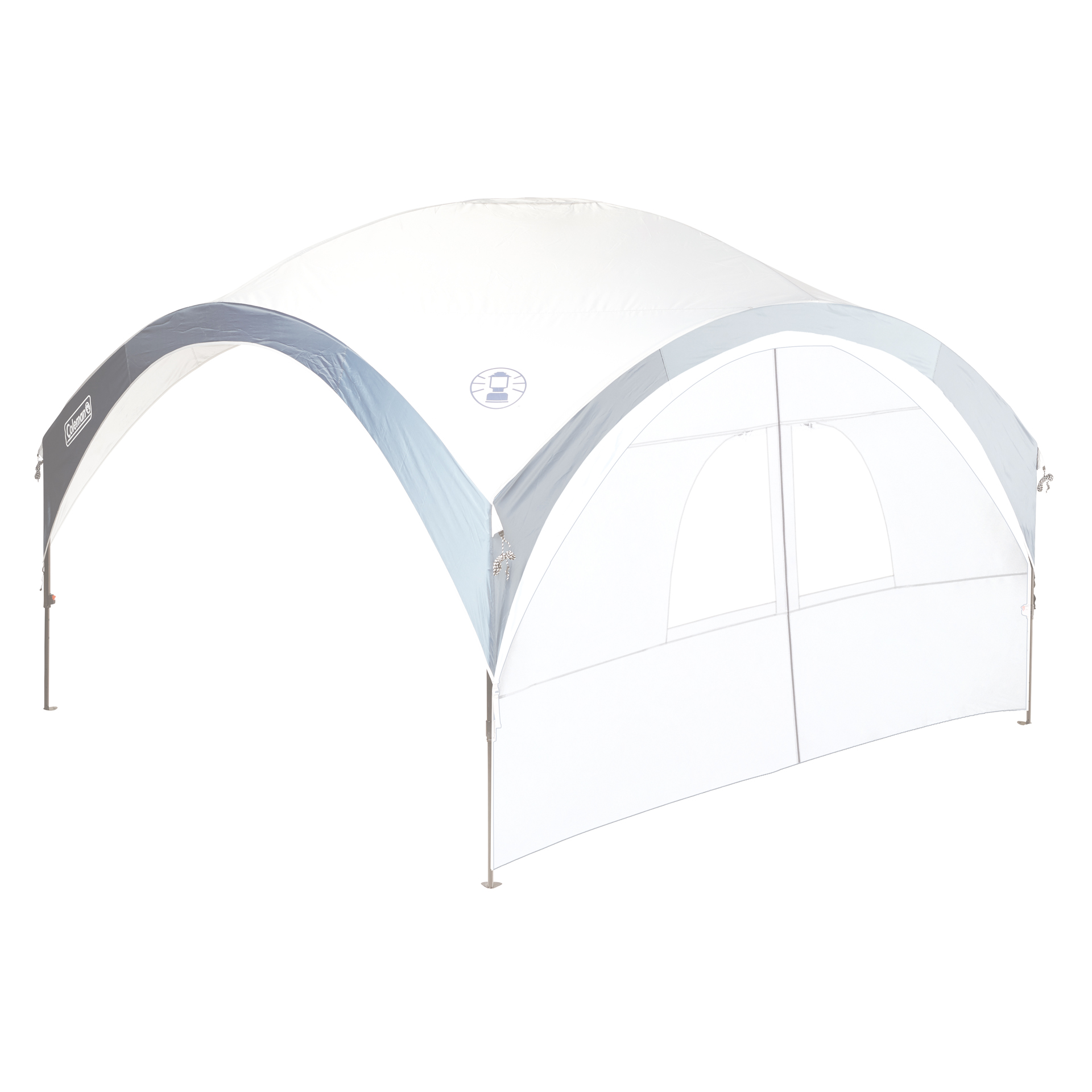 Parete laterale con ingresso per FastPitch Shelter L argento 3,65 m